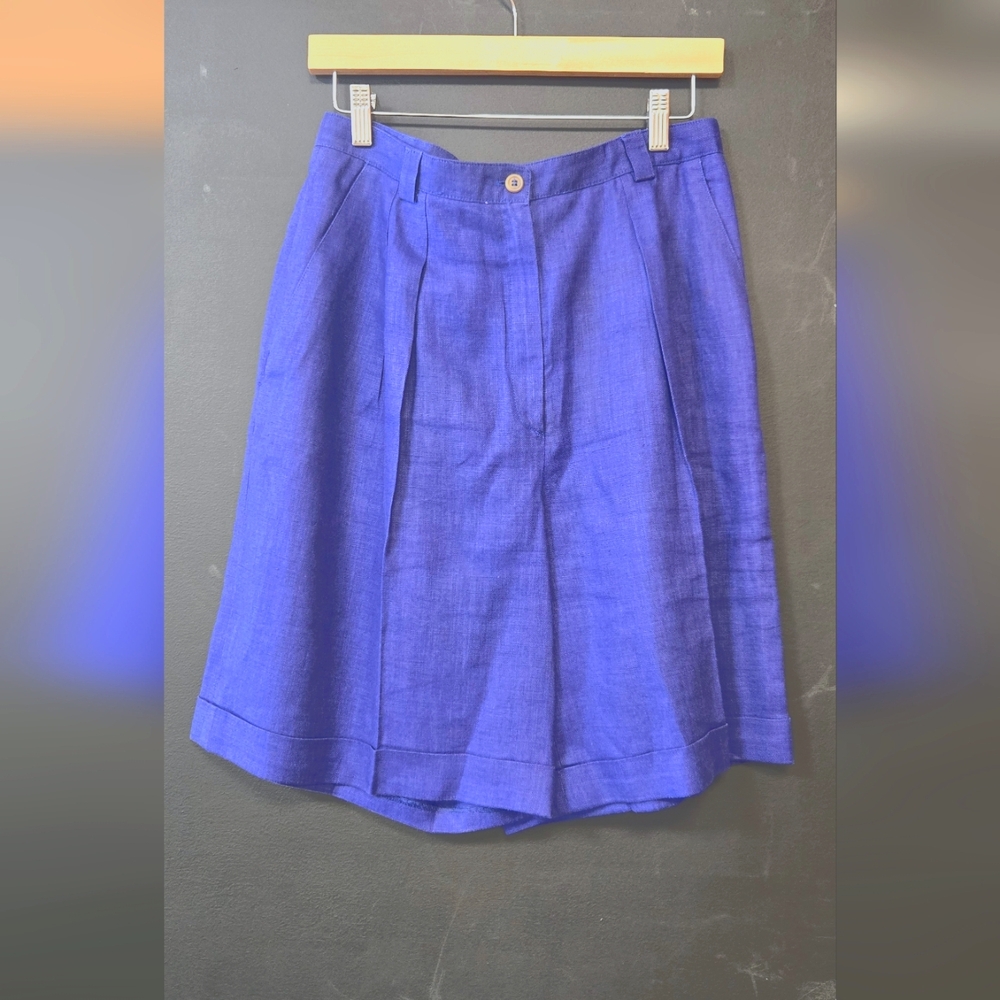 Liz Claiborne Royal Blue Linen Shorts